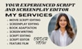 do script editing, screenplay editing, screenwriting, feature film, TV series