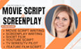 do script writing, movie script writing, screenplay script writer, feature film