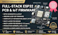 do esp32 iot pcb design, circuit layout, schematic, firmware and gerbers files