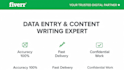 provide professional data entry and content writing services