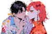 draw anime couple illustration