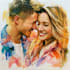 amazing watercolor couple portraits