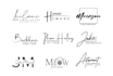 design signature, cursive, scripted, handwritten logo