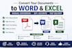 convert PDF to word and excel manually