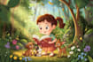 draw cute african american children book illustration
