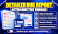 do manual QA testing for software websites and chatbots with a bug report