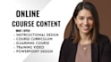 create instructional course content curriculum ppt elearning training video