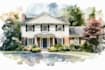 draw house portrait or architectural, illustration