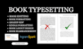 do book formatting, book typesetting, paperback formatting for amazon KDP book