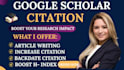 increase and backdate google scholar citations, increase h index