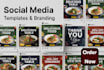 design restaurant menus, branding and social media posts