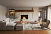 construct residential hilltop,multifamily real estate, backyard patio,cgi render