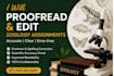 provide zoology a editing, and proofreading service