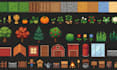 create farm tileset, pixel tilemap cozy farm, sim map indie, unity game assets