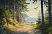 paint landscape in digital oil painting