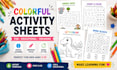 create kids printable activity sheets for etsy digital shop
