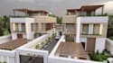 render proposed villa elevation drawing,duplex house,rooftop terrace design, skp