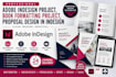 adobe indesign project, book formatting project, proposal design in indesign