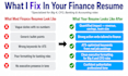 write finance resume, accounting resume, banking CV for big4, cfo, investment