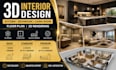 design 3d kitchen bathroom living room interior floor plan render 3d rendering