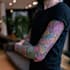 create sleeve tattoo design in geometric style