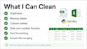 clean and organize excel or csv data using python pandas