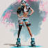 cyberpunk female character art