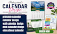 design printable desk calendar, wall calendar, educational calendar