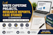 do capstone projects, research reports, case studies