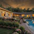 design a luxury backyard and pool landscape with realistic 3d rendering