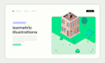 create custom isometric illustrations for hero section