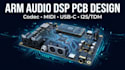 design custom arm audio dsp pcb carrier board with audio codec, midi, usb c