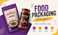 design beverage packaging, bottle label, can and food packaging