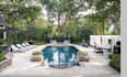 design landscape, terrace, backyard, pool, and patio