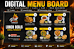 design digital menu board, TV menu, restaurant menu board