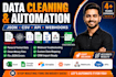 automate data parsing, data cleaning, data mapping, excel, csv formatting