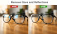 remove glasses glare and reflections from photos professionally