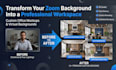 design office mockup and custom zoom virtual backgrounds