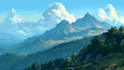 draw a natural landscape and background illustration