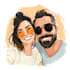 draw a watercolor couple portrait