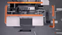 create 3d cnc machine animation, machine process, industrial manufacturing video