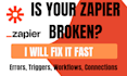 fix your broken zapier automation, zaps errors and work flow troubleshooting