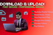 do download and upload anything, transfer, backup service