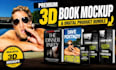 create realistic 3d book mockup ebook cover and digital product bundle