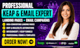design keap landing page, drip, mailerlite, infusionsoft email campaign and form