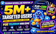 telegram referral link promotion targeted 5m users, p2e, telegram mini game app