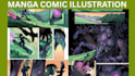 do manga comic illustration based on your style and script
