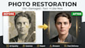 restore old damaged photos and upscale to high resolution