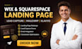 redesign wix, squarespace landing page lead capture forms email marketing