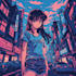 create retro city pop 90s 80s anime illustration